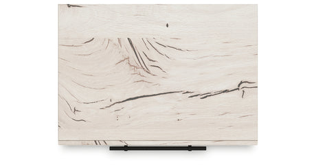 Lawroy Full Panel Storage Bed with Mirrored Dresser and Nightstand in Light Natural from Ashley - Luna Furniture