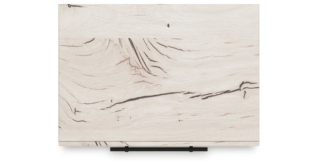 Lawroy Full Panel Headboard with Mirrored Dresser and Nightstand in Light Natural from Ashley - Luna Furniture