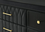 Valeria Black Upholstered LED Bedroom Set
