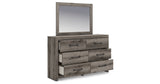Graystorm Full Panel Bed with Storage with Mirrored Dresser in Brown Gray from Ashley Furniture - Luna Furniture