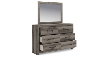 Graystorm Full Panel Bed with Storage with Mirrored Dresser in Brown Gray from Ashley Furniture - Luna Furniture