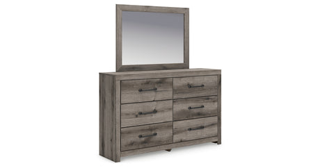 Graystorm Full Panel Bed with Storage with Mirrored Dresser and Nightstand in Brown Gray from Ashley Furniture - Luna Furniture