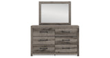 Graystorm Full Panel Bed with Storage with Mirrored Dresser and Nightstand in Brown Gray from Ashley Furniture - Luna Furniture