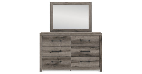 Graystorm Full Panel Bed with Storage with Mirrored Dresser and Nightstand in Brown Gray from Ashley Furniture - Luna Furniture