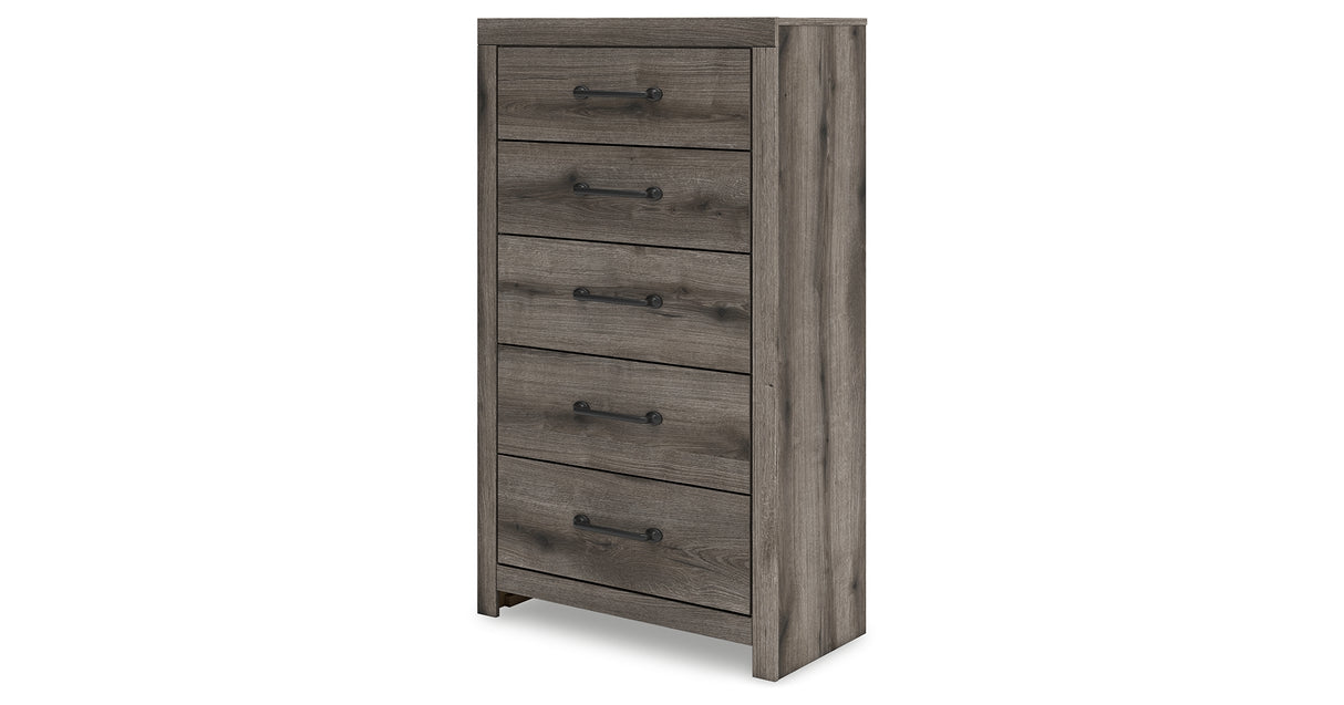 Graystorm Twin Panel Bed with Storage with Mirrored Dresser and Chest in Brown Gray from Ashley Furniture - Luna Furniture