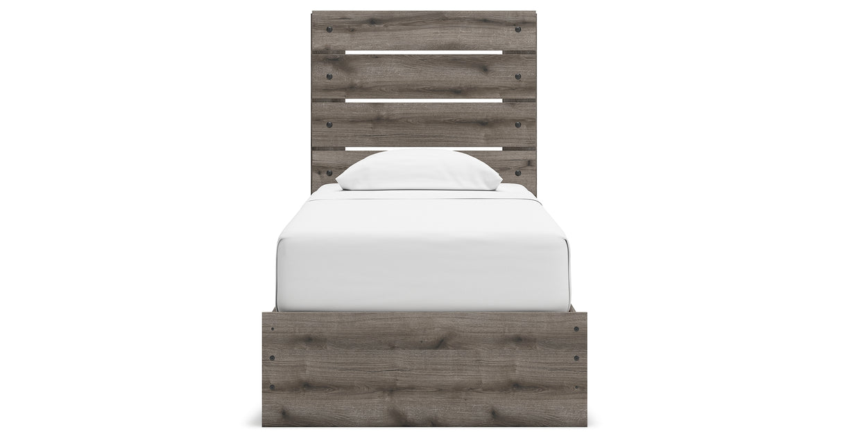 Graystorm Twin Panel Storage Bed with Dresser in Brown Gray from Ashley Furniture - Luna Furniture