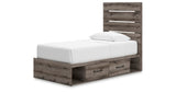 Graystorm Brown Gray Twin Storage Platform Bed with 4 Drawers from Ashley - Luna Furniture