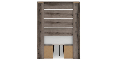 Graystorm Twin Panel Bed with Storage with Dresser and Nightstand in Brown Gray from Ashley Furniture - Luna Furniture