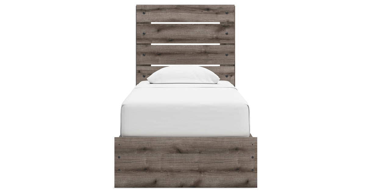 Graystorm Brown Gray Twin Storage Platform Bed with 4 Drawers from Ashley - Luna Furniture
