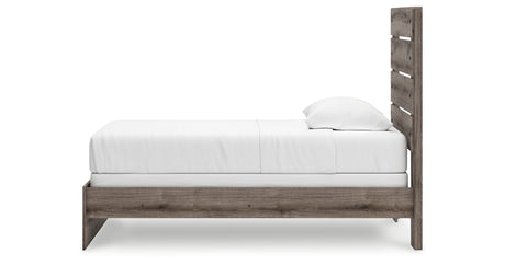 Graystorm Twin Panel Bed with Mirrored Dresser, Chest and 2 Nightstands in Brown Gray from Ashley Furniture - Luna Furniture
