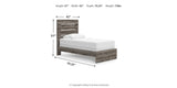 Graystorm Twin Panel Bed with Mirrored Dresser in Brown Gray from Ashley Furniture - Luna Furniture