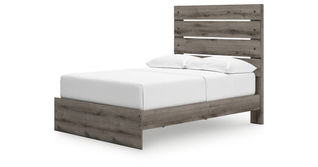 Graystorm Full Panel Bed with Storage with Mirrored Dresser and Nightstand in Brown Gray from Ashley Furniture - Luna Furniture