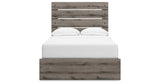 Graystorm Full Panel Bed with Storage with Mirrored Dresser and Nightstand in Brown Gray from Ashley Furniture - Luna Furniture