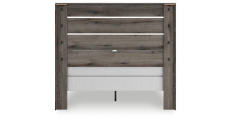 Graystorm Queen Panel Bed with Mirrored Dresser, Chest and Nightstand in Brown Gray from Ashley Furniture - Luna Furniture