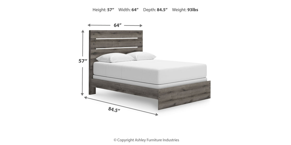 Graystorm Queen Panel Bed with Mirrored Dresser and Nightstand in Brown Gray from Ashley Furniture - Luna Furniture