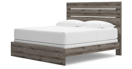 Graystorm King Panel Bed with Mirrored Dresser and Nightstand in Brown Gray from Ashley Furniture - Luna Furniture
