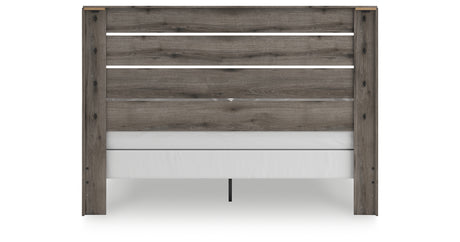 Graystorm King Panel Bed with Mirrored Dresser, Chest and Nightstand in Brown Gray from Ashley Furniture - Luna Furniture