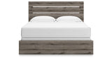 Graystorm King Panel Bed with Mirrored Dresser, Chest and Nightstand in Brown Gray from Ashley Furniture - Luna Furniture
