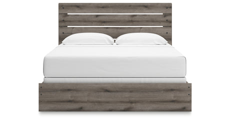 Graystorm King Panel Bed with Mirrored Dresser, Chest and Nightstand in Brown Gray from Ashley Furniture - Luna Furniture