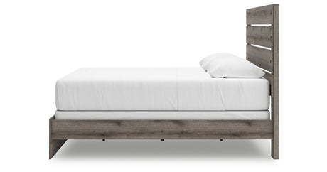 Graystorm King Panel Bed with Mirrored Dresser in Brown Gray from Ashley Furniture - Luna Furniture