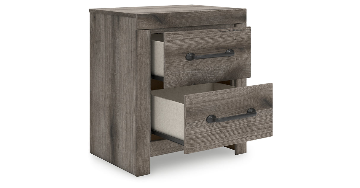 Graystorm King Panel Bed with Dresser and Nightstand in Brown Gray from Ashley Furniture - Luna Furniture