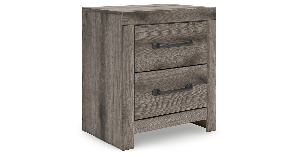 Graystorm Full Panel Bed with Storage with Mirrored Dresser, Chest and Nightstand in Brown Gray from Ashley Furniture - Luna Furniture