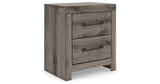 Graystorm King Panel Bed with Mirrored Dresser, Chest and Nightstand in Brown Gray from Ashley Furniture - Luna Furniture
