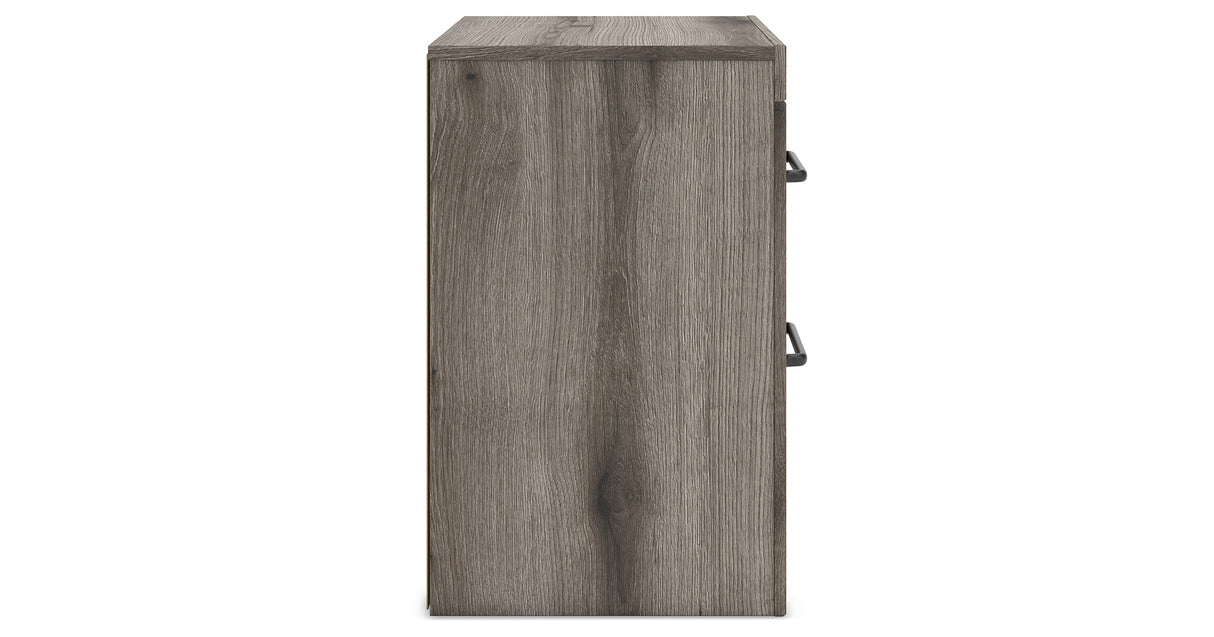 Graystorm Twin Panel Bed with Storage with Mirrored Dresser, Chest and 2 Nightstands in Brown Gray from Ashley Furniture - Luna Furniture