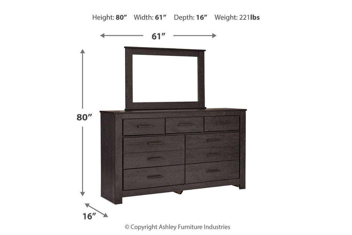 Brinxton Charcoal Dresser and Mirror from Ashley - Luna Furniture