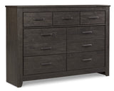 Brinxton Charcoal King Panel Bed, Dresser and Mirror from Ashley - Luna Furniture