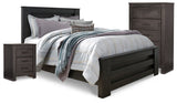 Brinxton Charcoal Queen Panel Bed, Chest and Nightstand from Ashley - Luna Furniture