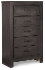 Brinxton Charcoal Queen Panel Bed, Chest and Nightstand from Ashley - Luna Furniture