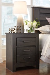 Brinxton Charcoal Queen Panel Bed, Chest and Nightstand from Ashley - Luna Furniture
