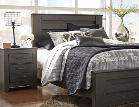 Brinxton Charcoal Queen Panel Bed from Ashley - Luna Furniture
