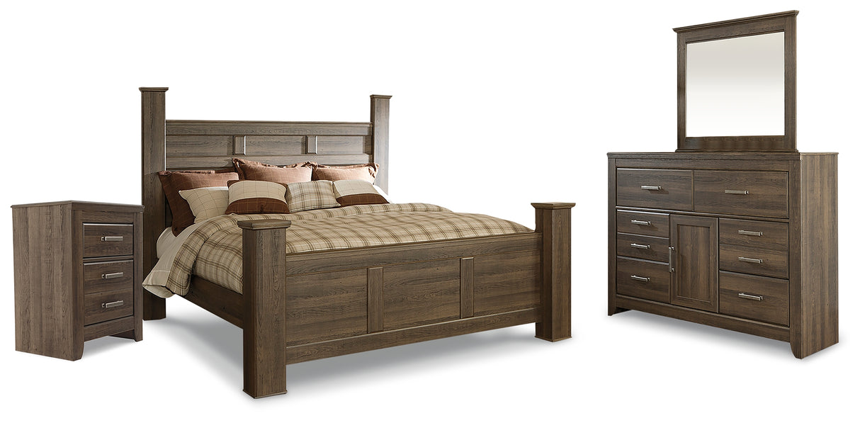 Juararo Dark Brown Poster Bedroom Set from Ashley - Luna Furniture