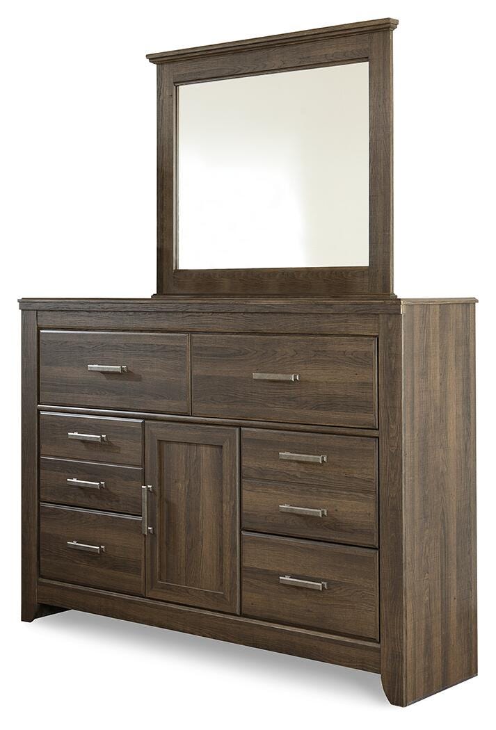 Juararo Dark Brown Dresser and Mirror from Ashley Furniture - Luna Furniture