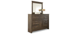 Dolante Multi Queen Upholstered Bed, Dresser, Mirror and Nightstand from Ashley Furniture - Luna Furniture