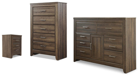 Juararo Dark Brown Dresser, Chest and Nightstand from Ashley - Luna Furniture