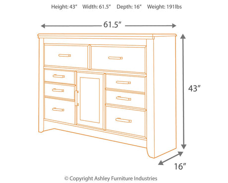 Juararo Dark Brown Dresser from Ashley Furniture - Luna Furniture