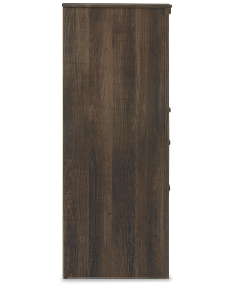 Juararo Dark Brown Dresser, Chest and Nightstand from Ashley - Luna Furniture