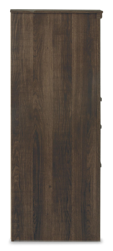 Juararo Dark Brown Dresser and Mirror from Ashley Furniture - Luna Furniture