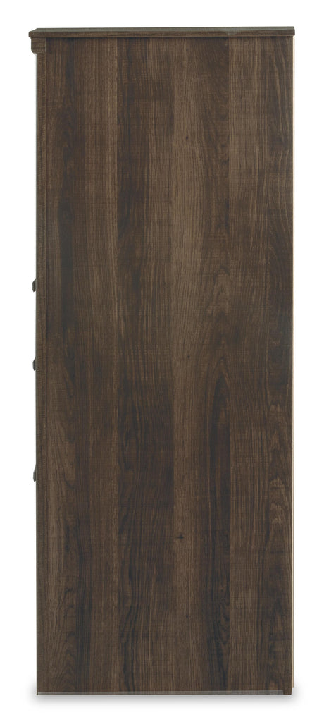 Juararo Dark Brown Dresser and Mirror from Ashley Furniture - Luna Furniture