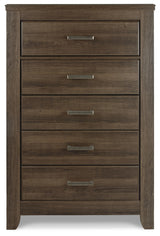 Juararo Dark Brown King Poster Bed, Dresser, Mirror, Chest and Nightstand from Ashley Furniture - Luna Furniture