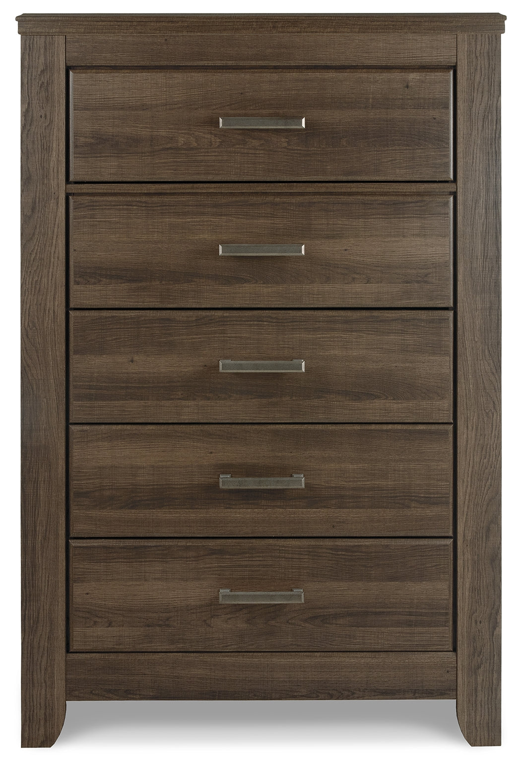 Juararo King Poster Bed with Mirrored Dresser, Chest and 2 Nightstands in Dark Brown from Ashley Furniture - Luna Furniture