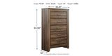 Juararo King/California King Panel Headboard Bed with Mirrored Dresser, Chest and 2 Nightstands in Dark Brown from Ashley - Luna Furniture