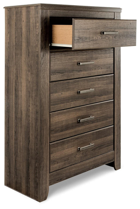 Juararo Dark Brown Nightstand and Chest from Ashley - Luna Furniture