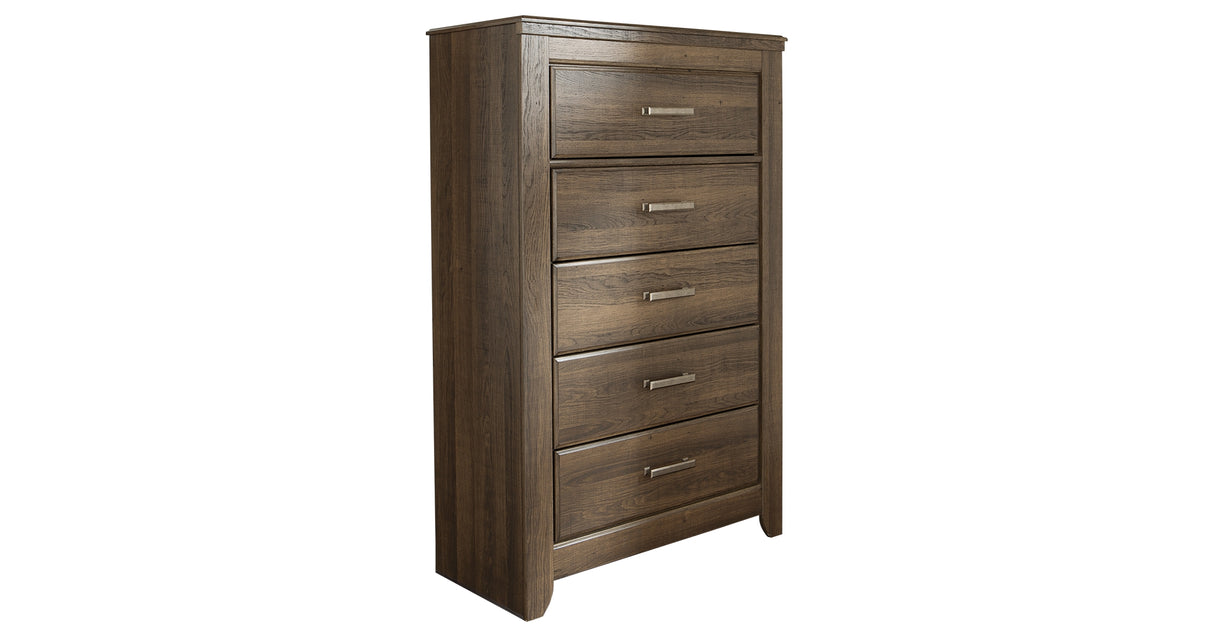 Juararo Dark Brown Dresser, Chest and Nightstand from Ashley - Luna Furniture