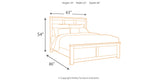 Juararo Queen Panel Bed with Mirrored Dresser and 2 Nightstands in Dark Brown from Ashley Furniture - Luna Furniture