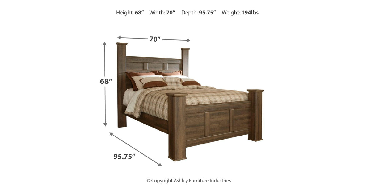 Juararo Queen Poster Bed, Dresser and 2 Nightstands from Ashley Furniture - Luna Furniture