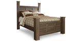 Juararo Dark Brown Queen Poster Bed and 2 Chests from Ashley Furniture - Luna Furniture